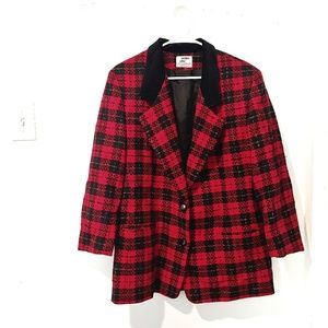 London Fog | Buffalo Check Pea Coat Size Large